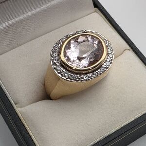14k Yellow Gold Morganite Diamond Size 6